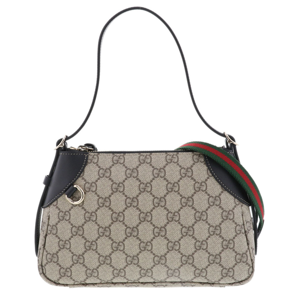 GUCCI GG Emblem Shoulder Bag Supreme Canvas Black